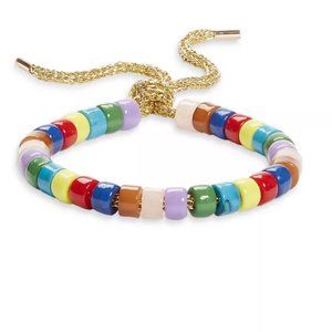 NWT AQUA Multicolor Beaded Camp Bracelet